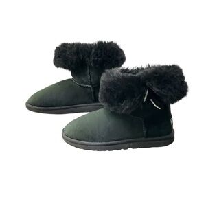 ✨ UGG Australia Mini Bailey Bow Black Suede‎ Shearling Boots | Women’s 6